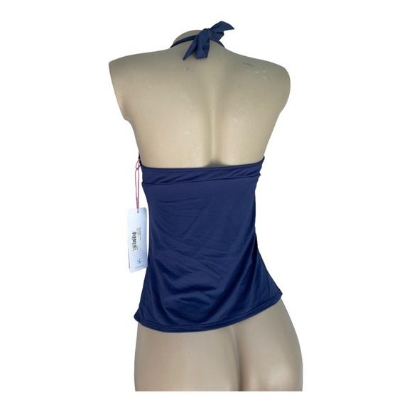 Carve Designs Timor Navy Blue Halter Tankini Top Size Small - Picture 4 of 6